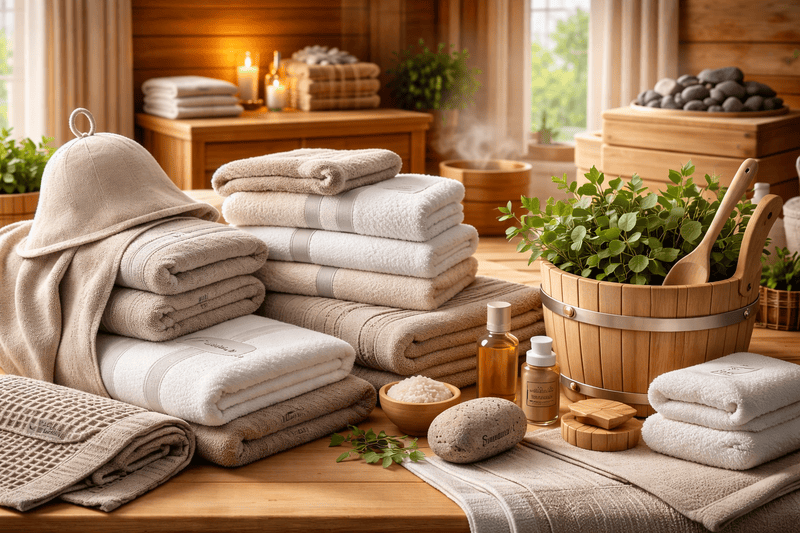 Hochwertige Saunatextilien